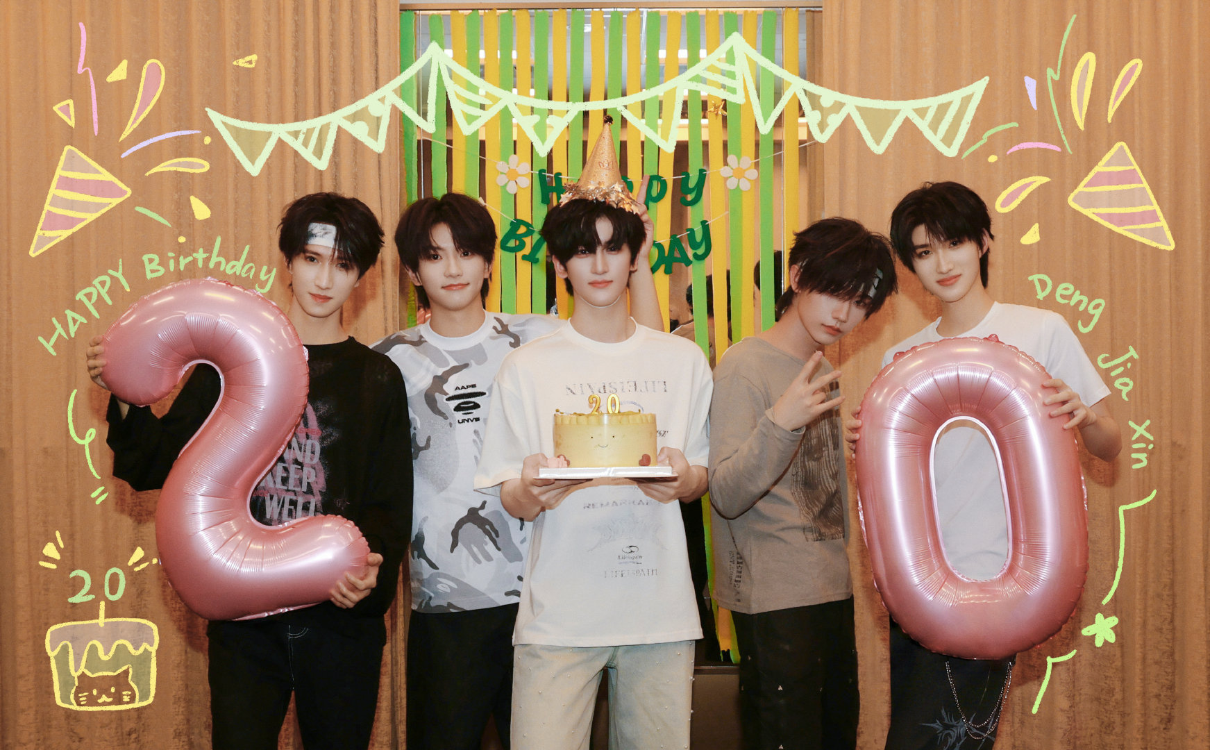 邓佳鑫生日合照，再次祝夹心生日快乐🎂 