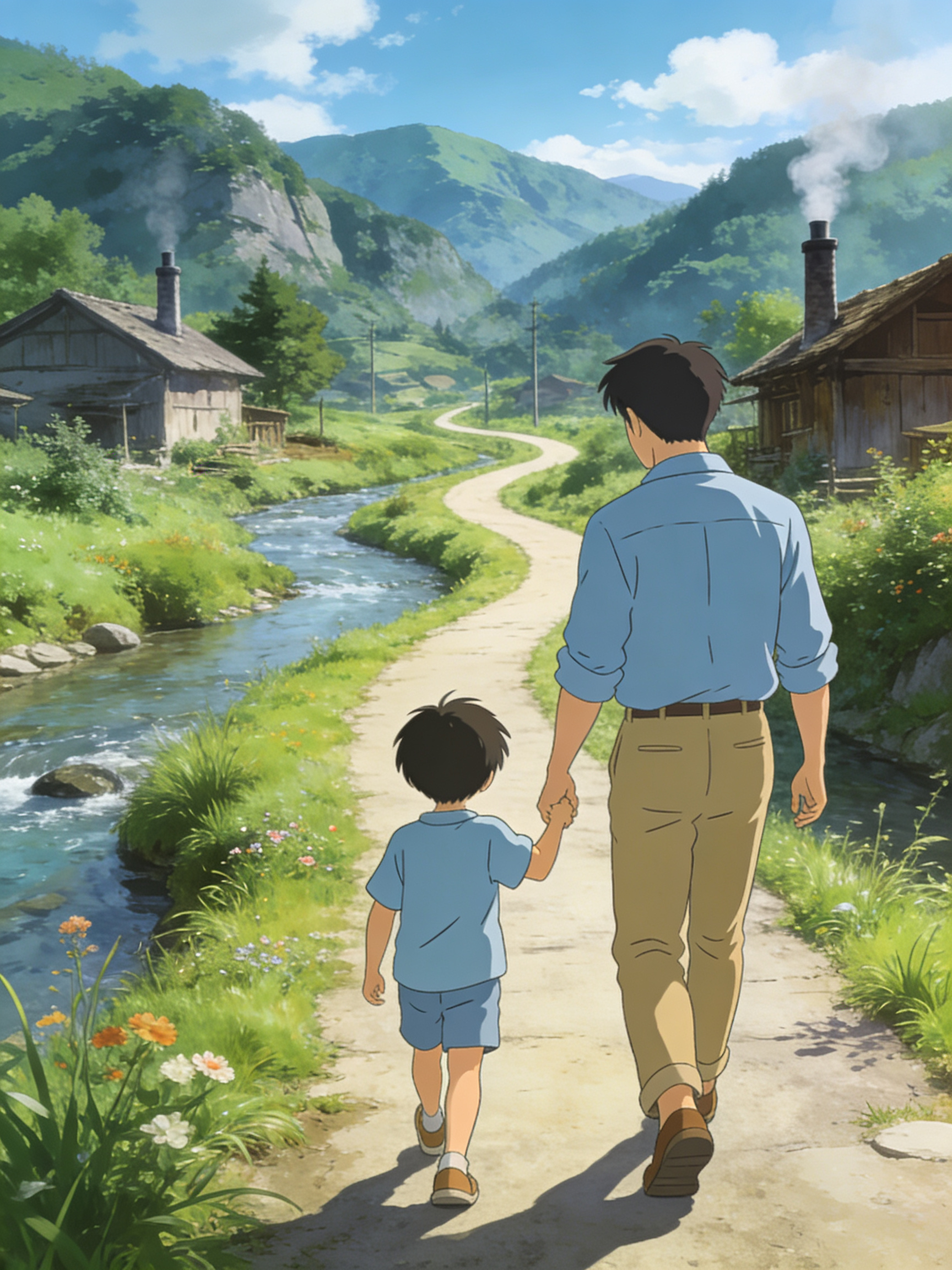 成长是一场双向的慢：他弯腰迁就你的步调， 你踮脚想追上他的世界， 而春的意义，是