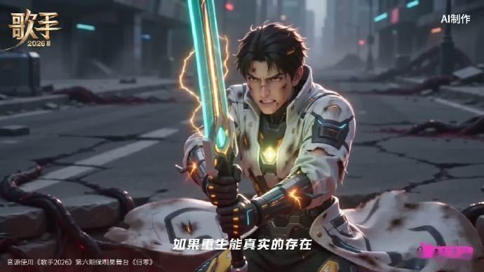 AI给侯明昊归零配了部科幻短片歌手2026归零这首歌难度超高，侯明昊唱出决绝，A