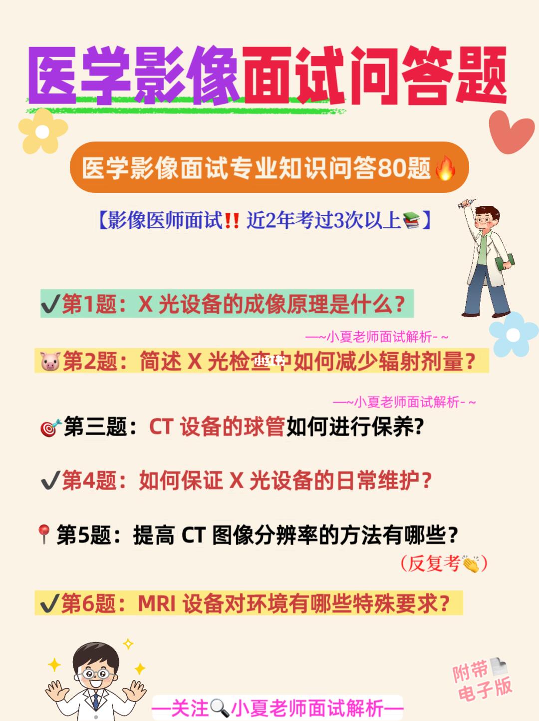医学影像面试问答题🔥必背80道面试专业知识