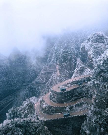 张家界天门山冬雪美景美景 ​​​