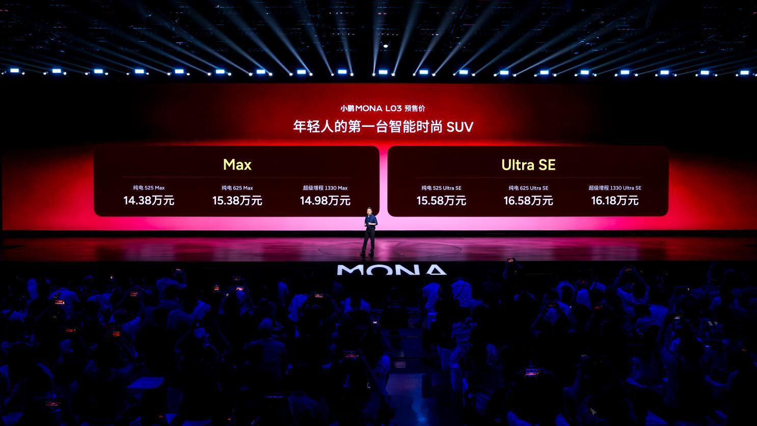 小鹏 MONA 首款 SUV L03 开启预售，纯电/超级增程双动力，预售价14