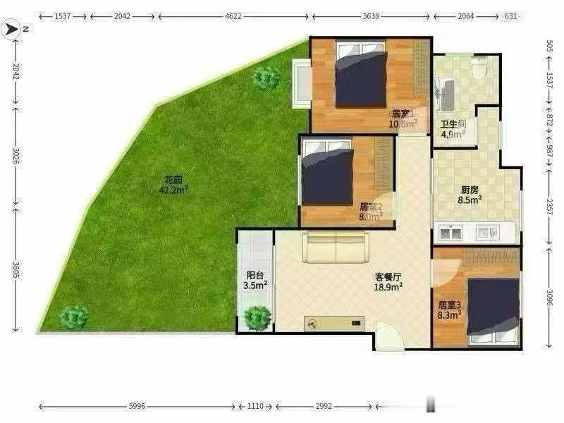 布吉带大院子的三房 有想🤔了解一下的吗？以前要400，现在27X就可以了！