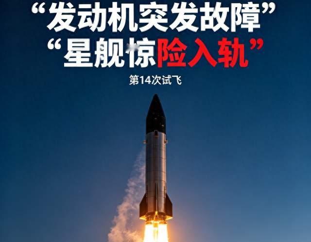 升空途中发动机突发故障！星舰上演惊险反转，带病完成历史性入轨