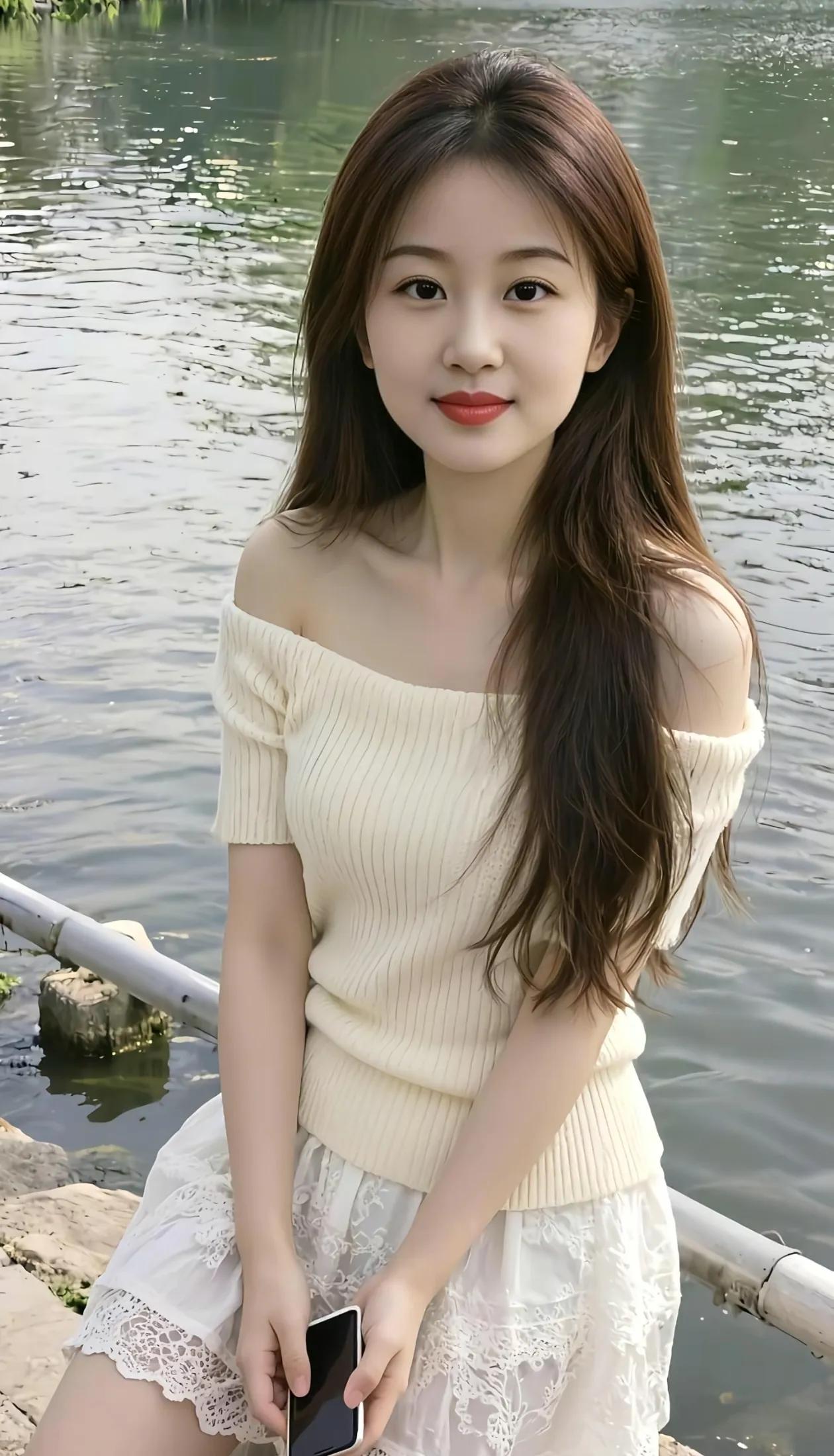 一字肩穿搭｜水边的清新少女感
在水边微风中，解锁夏日温柔氛围感。
今日穿搭选了米