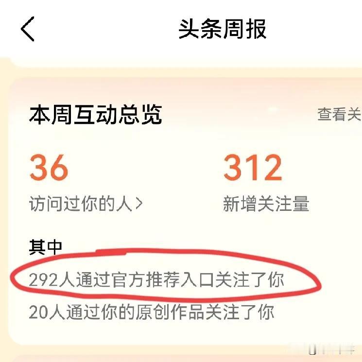 能不能涨粉，还是得看头条推不推你。
过去一周，我有差不多300个粉丝都是通过官方