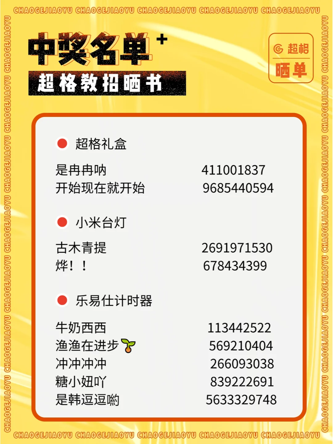 名单公布！2024超格教招晒书活动~