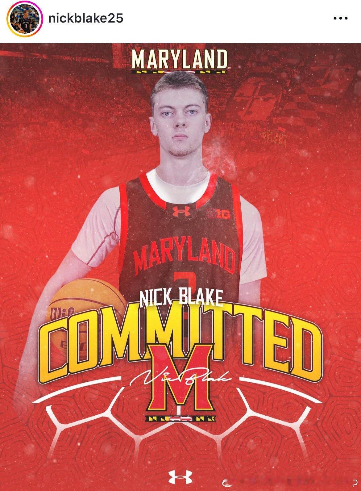 Steve Blake之子Nick Blake承诺马里兰大学ncaa男篮 ​​​