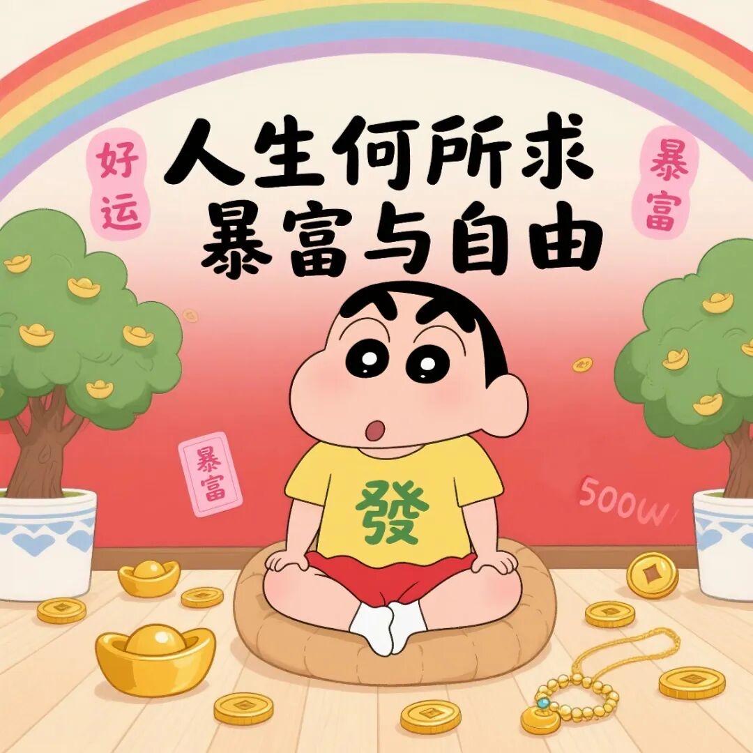 敲可耐小新头像｜人生何所求，暴富与自由