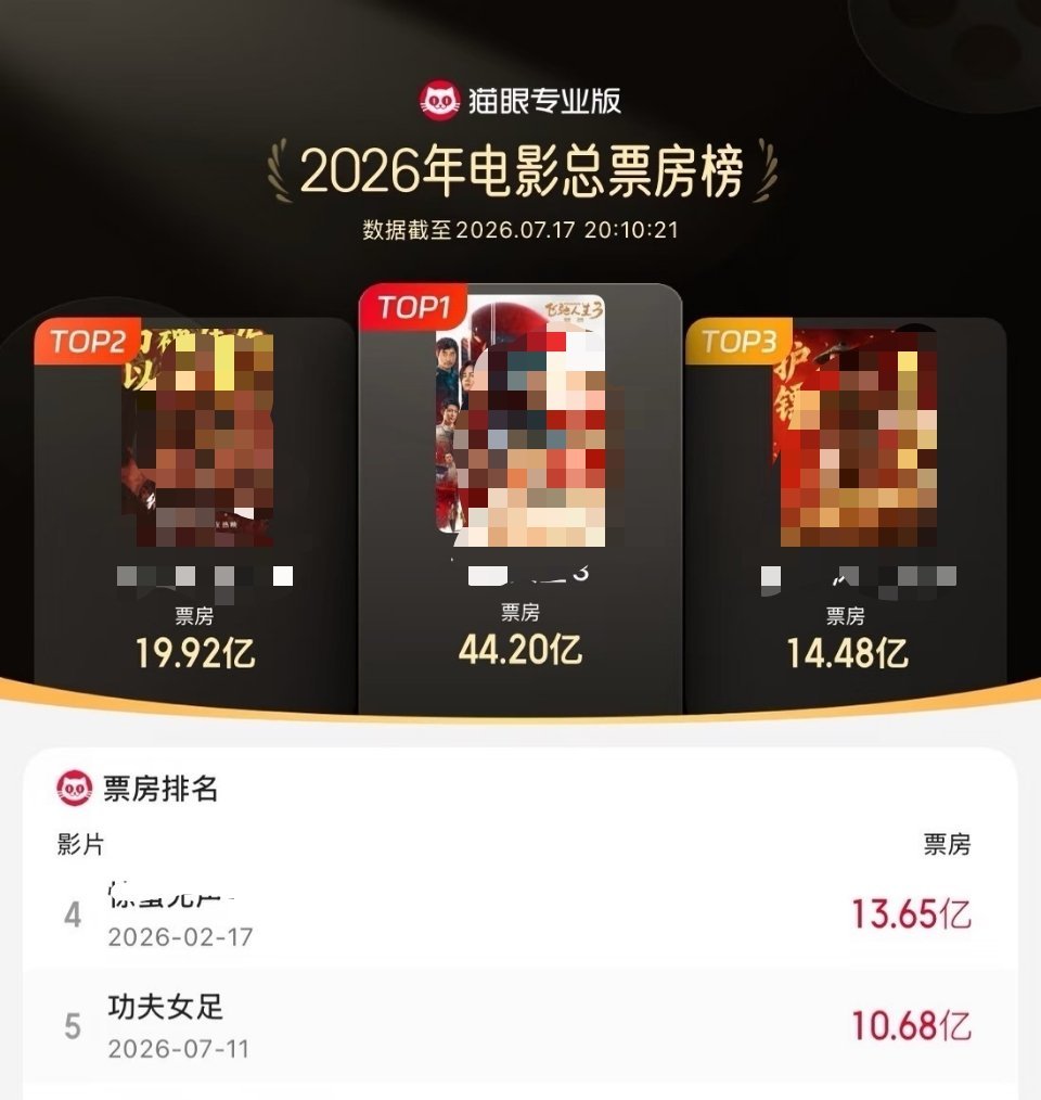 《功夫女足》已经进入年度票房榜前五 