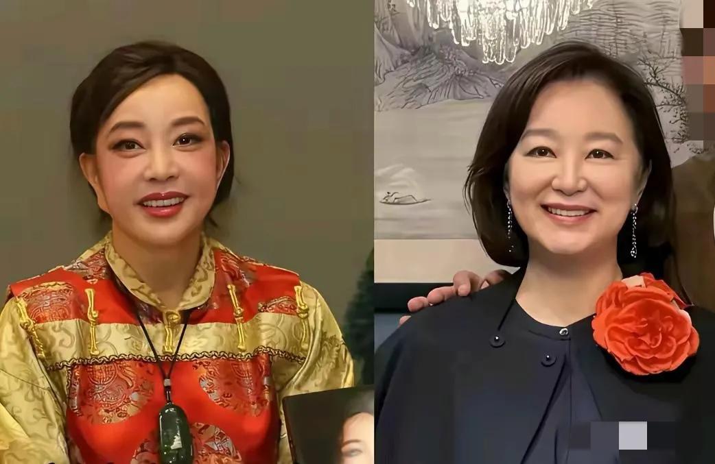 刘晓庆，林青霞都是年逾古稀的大明星，前者看上去浓妆艳抹，两颊腮红过重，耳朵极不对