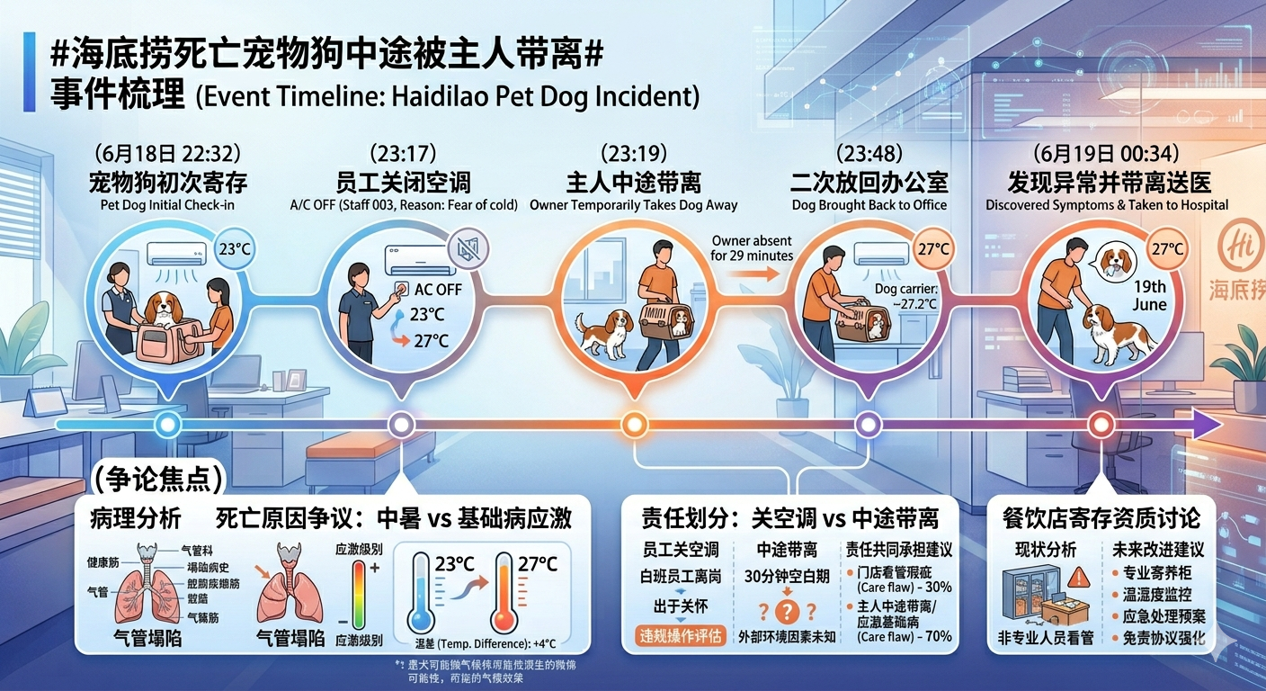 海底捞死亡宠物狗中途被主人带离 餐饮还是取消宠物友好吧，取消了就没这么多事。我个
