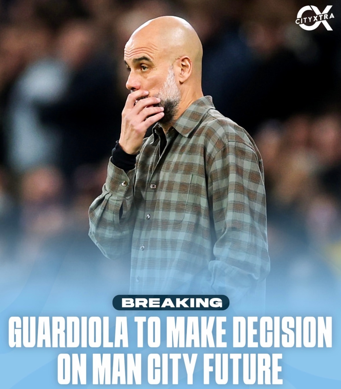 据《每日邮报》报道瓜在对阵阿森纳的联赛杯决赛后用几天仔细思考自己在曼城的未来。 