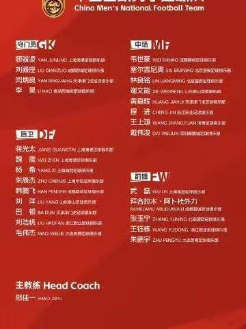津门虎3人入选国足大名单【津门虎3人入选国足大名单】中国足协公布国足备战2027