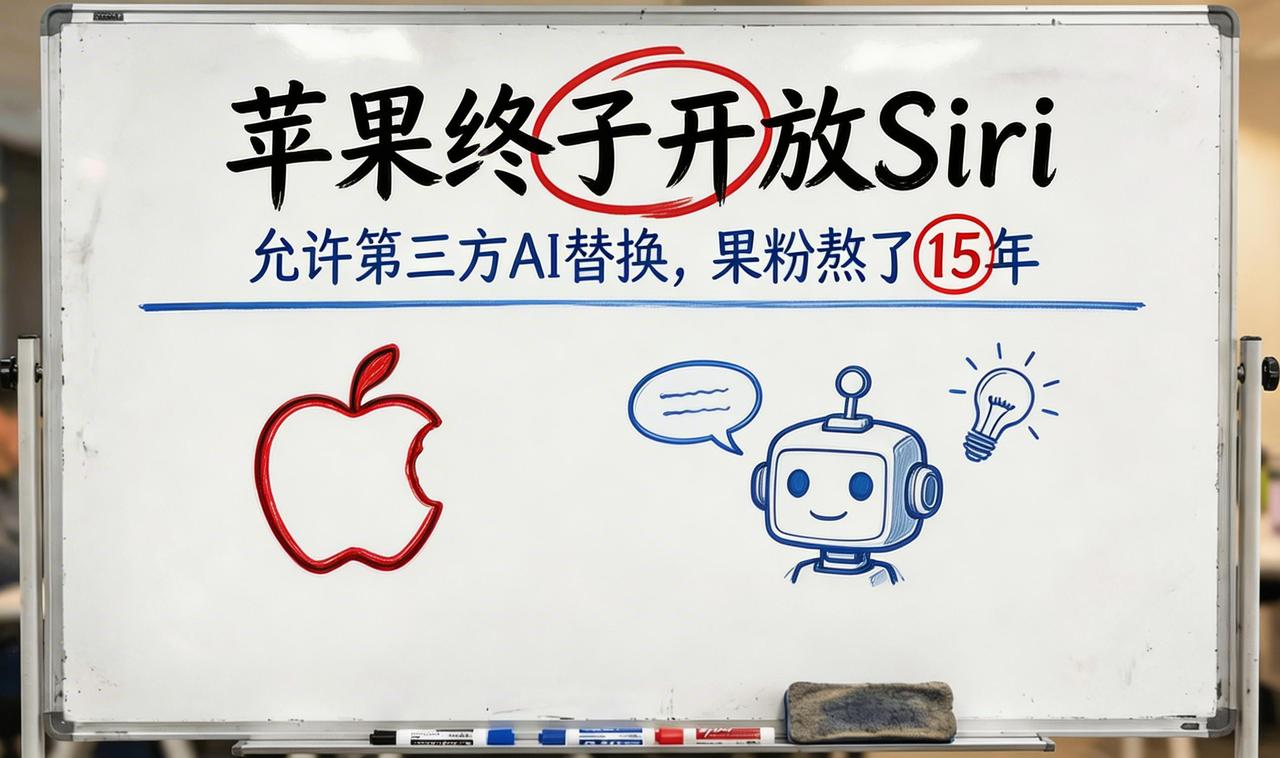 苹果这个巨人，终于低下高贵的头颅！计划向外部AI助手开放Siri了。

用了15