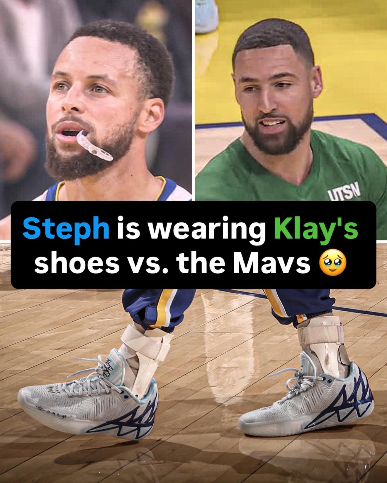 库里今天穿安踏了！致敬汤普森 