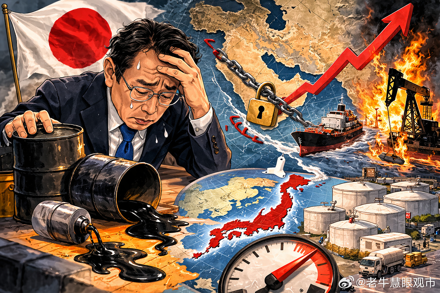 油价冲到120美元边缘，日本终于坐不住了，连国家石油储备都准备动了国际油市最怕的