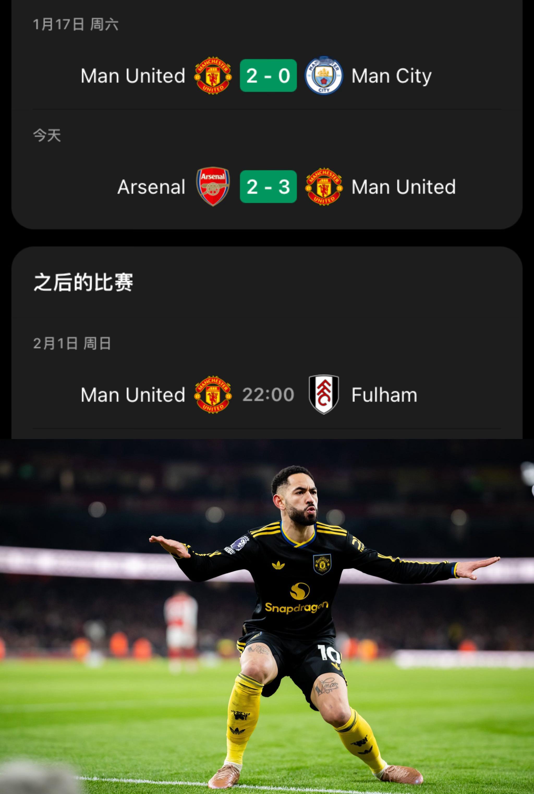 曼联球迷：单线作战的好处就是，一场胜利可以高兴一周。 