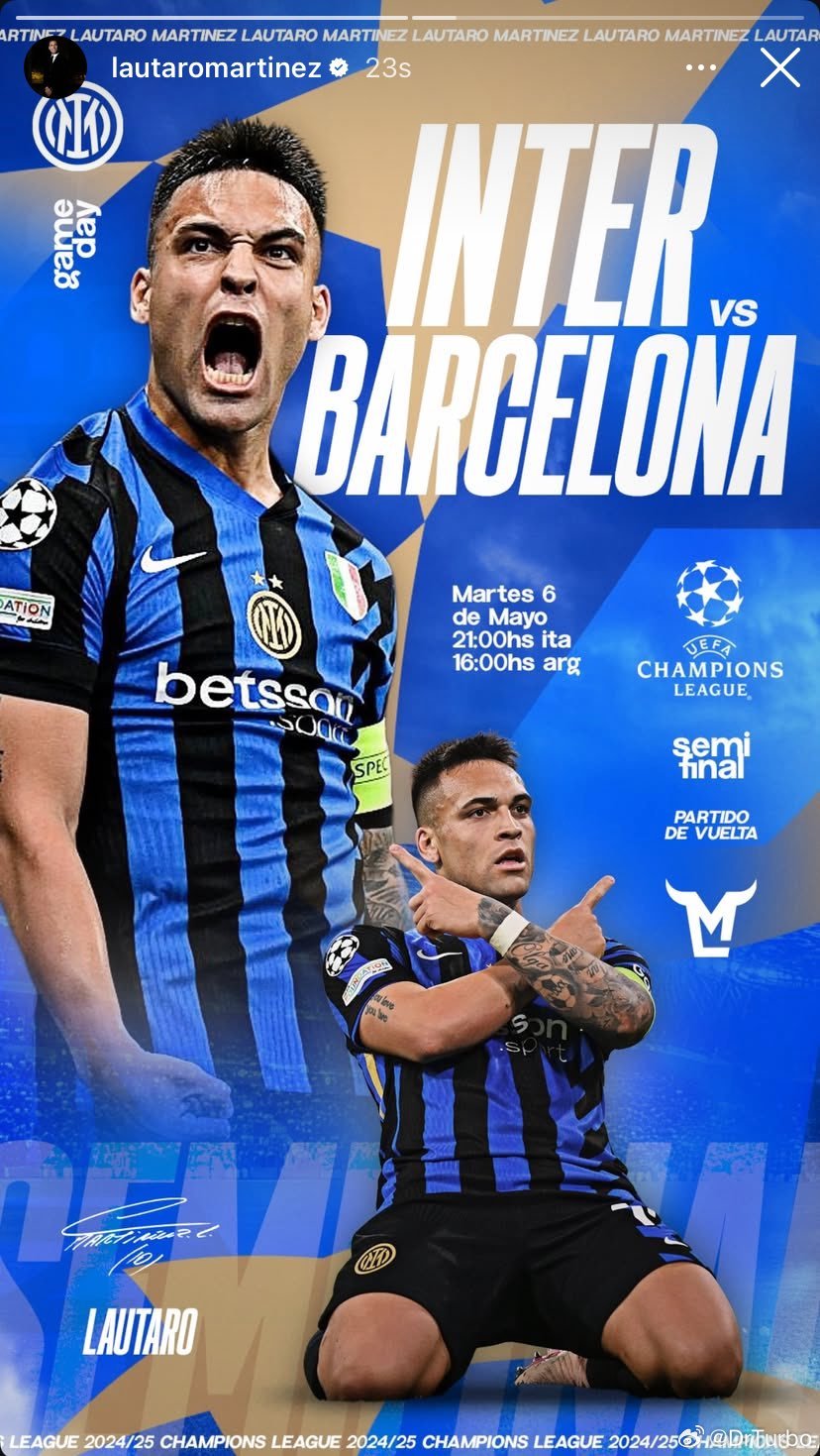 劳马社交媒体👇国际米兰欧冠热点现场 真铁人🐂🖤💙 ​​​