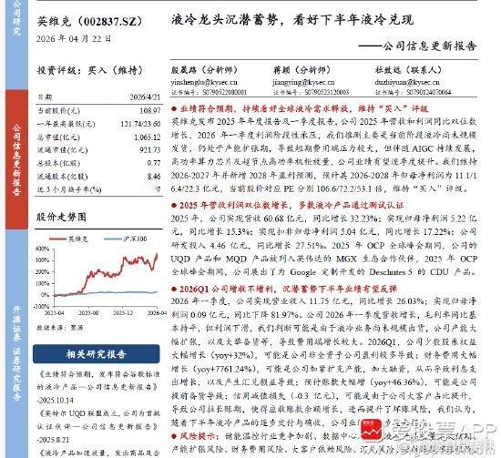 a股 $英维克 sz002837$ 【英维克股价巨震 开源证券12篇研报全程唱多
