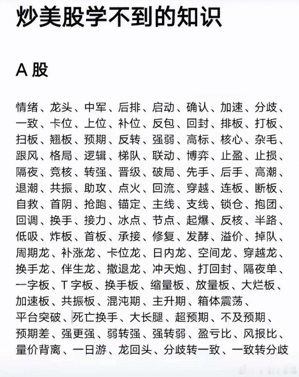 炒美股学不到的知识a股a股行情