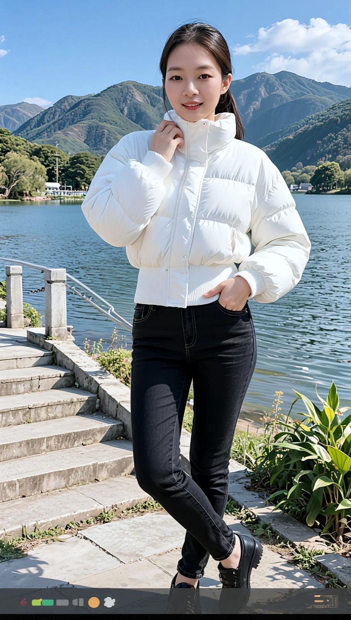 AI湖畔生活照 少女写真 甜系女孩 优雅气质高级感穿搭