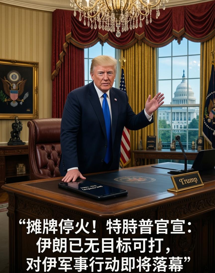 特朗普前两天说了句话，挺值得琢磨的。他说伊朗那边，已经没什么可打的目标了。意思很