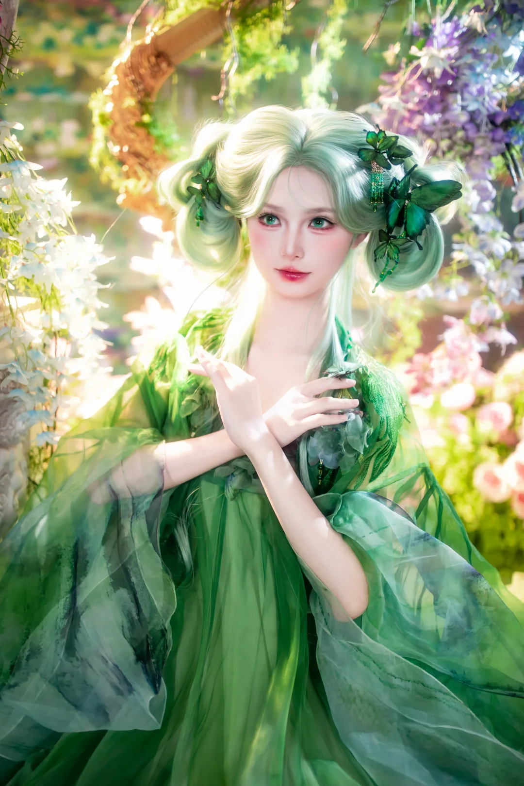 7XX绘梦女摄|吹着空调拍到的绿蝶仙子