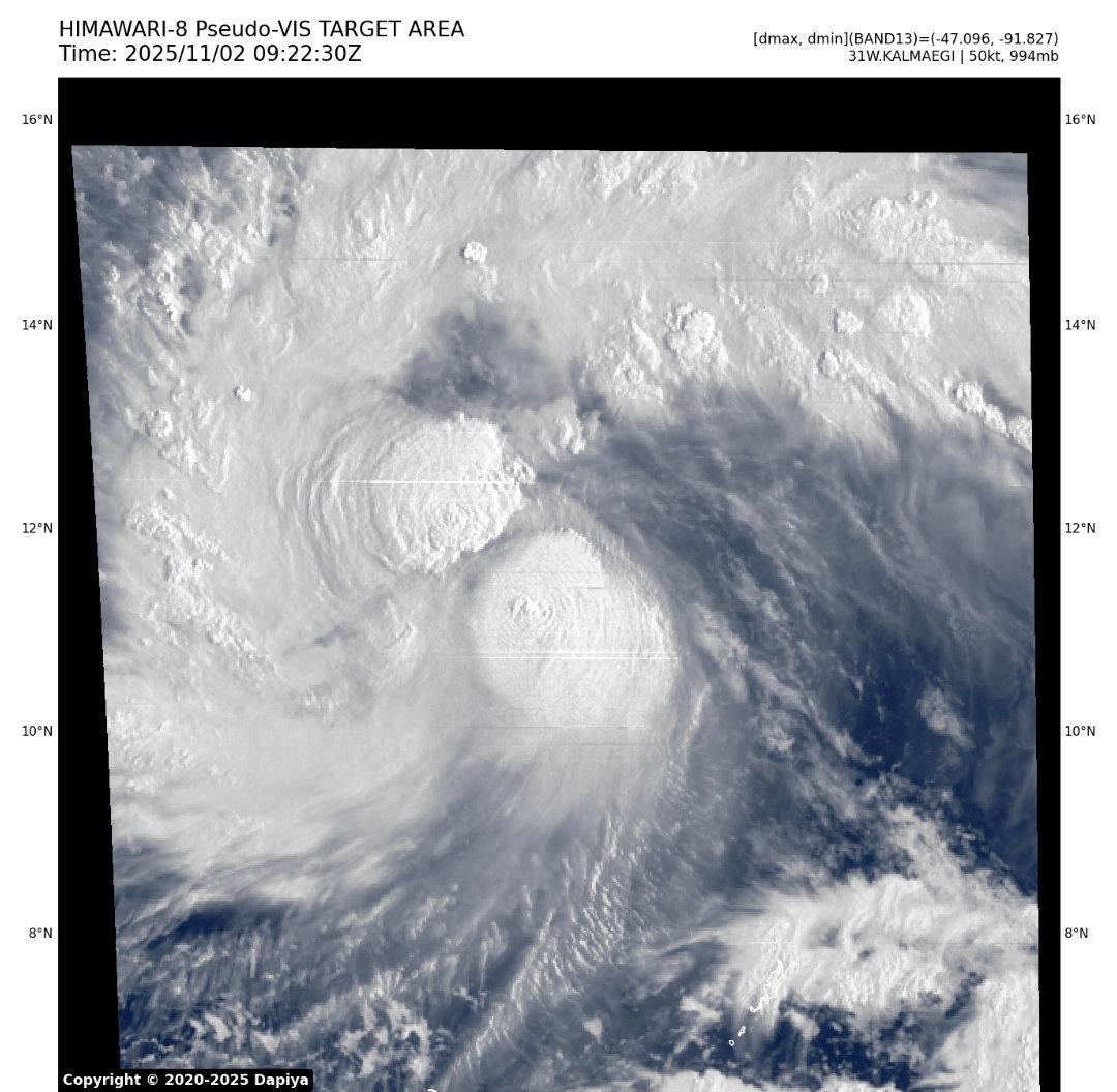 今天白天强度变化不大，强度维持在强热带风暴级别的下限，高空形态不佳以及底层结构还