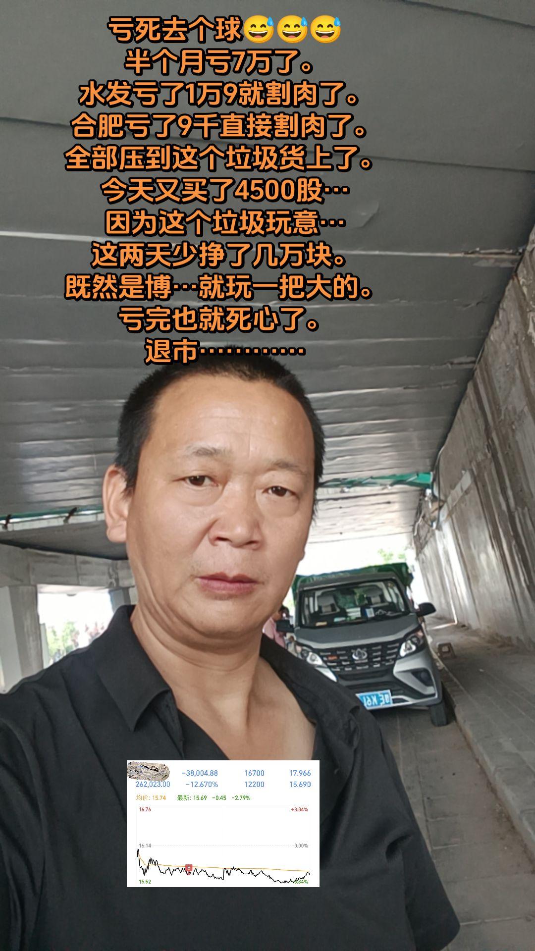 亏死去个球😅😅😅 半个月亏7万了。 水发亏了1万9就割肉了。 合...