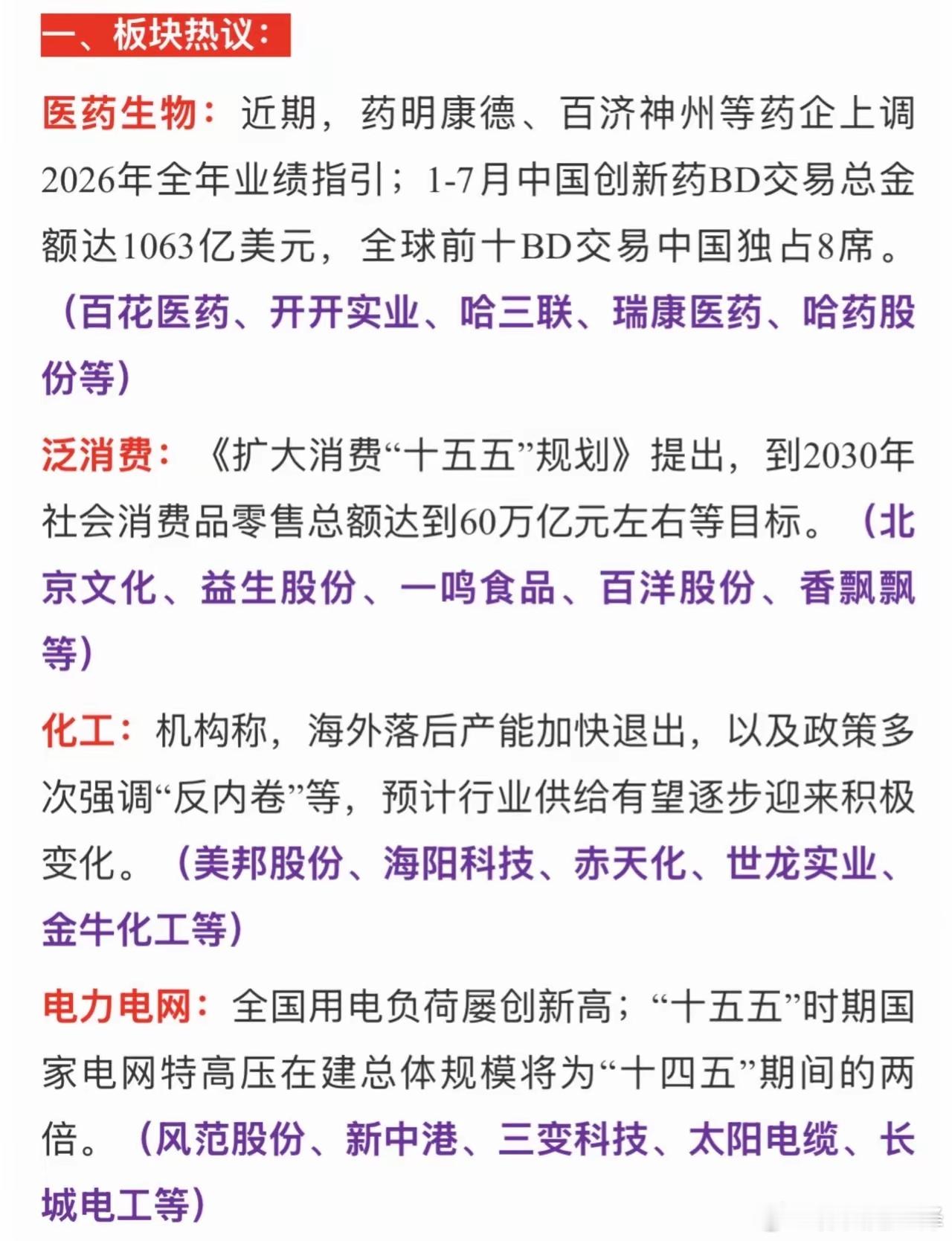 周一A股盘后消息 