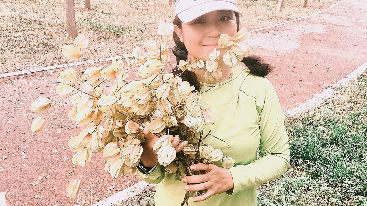 “秋风起，黄叶舞，正如古人所言‘一叶知秋’🍂。手捧落叶，仿佛抓住了整个季节的温