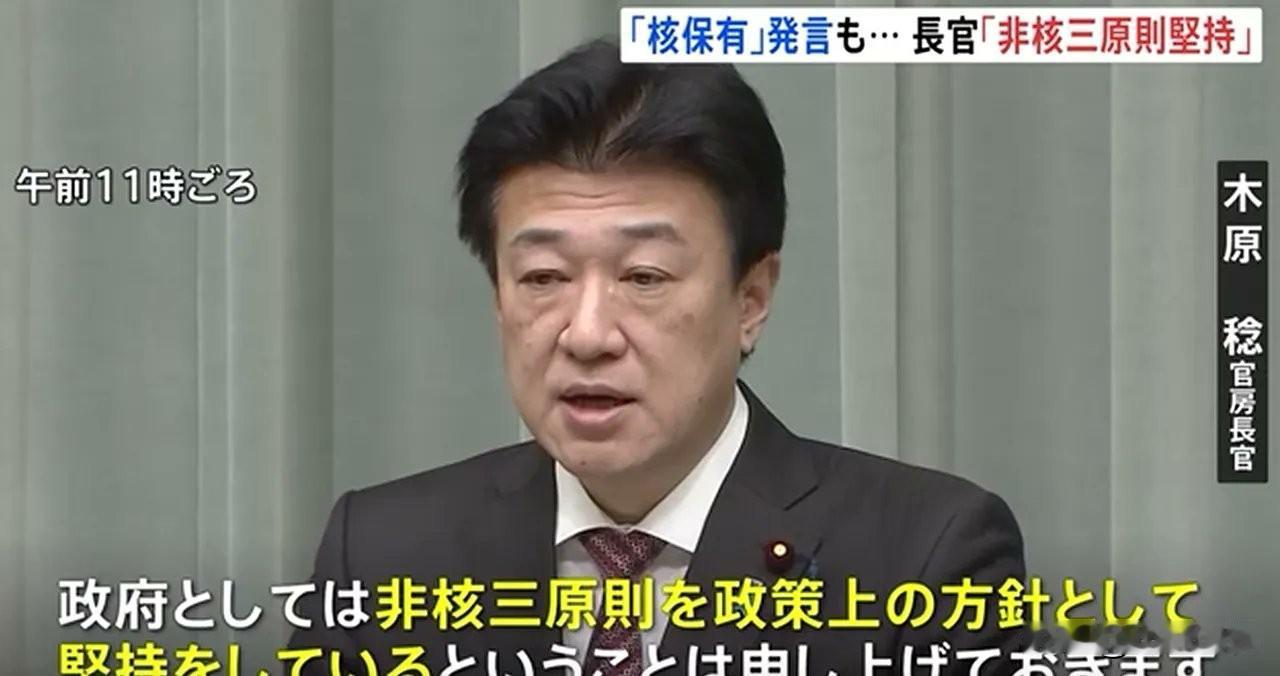 紧急刹车！
12月19日上午日本正式表态：不追求核武器，坚持既往的无核三原则。 