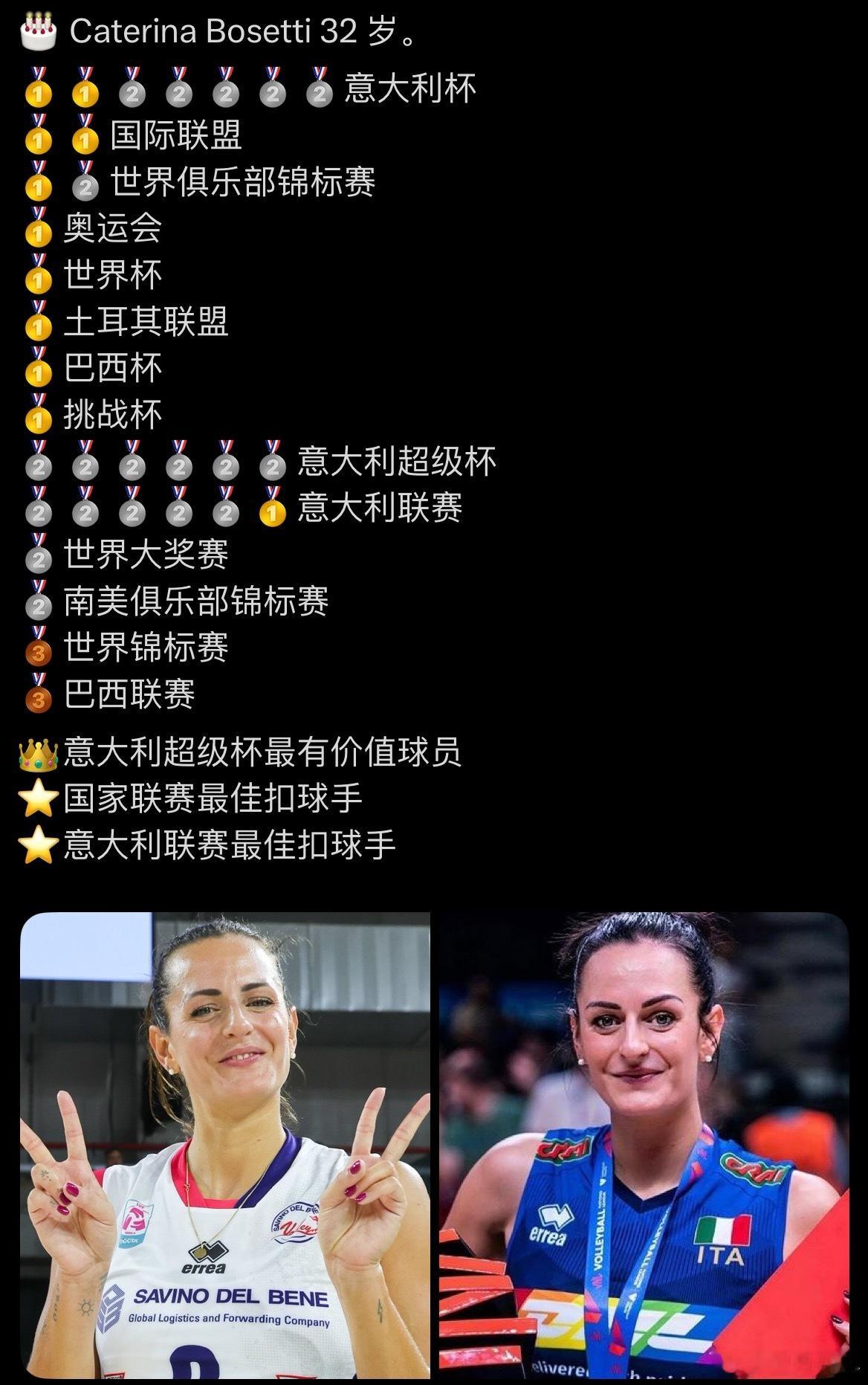 【波塞蒂和图格巴生日快乐】波塞蒂32岁图格巴28岁世界女排新闻