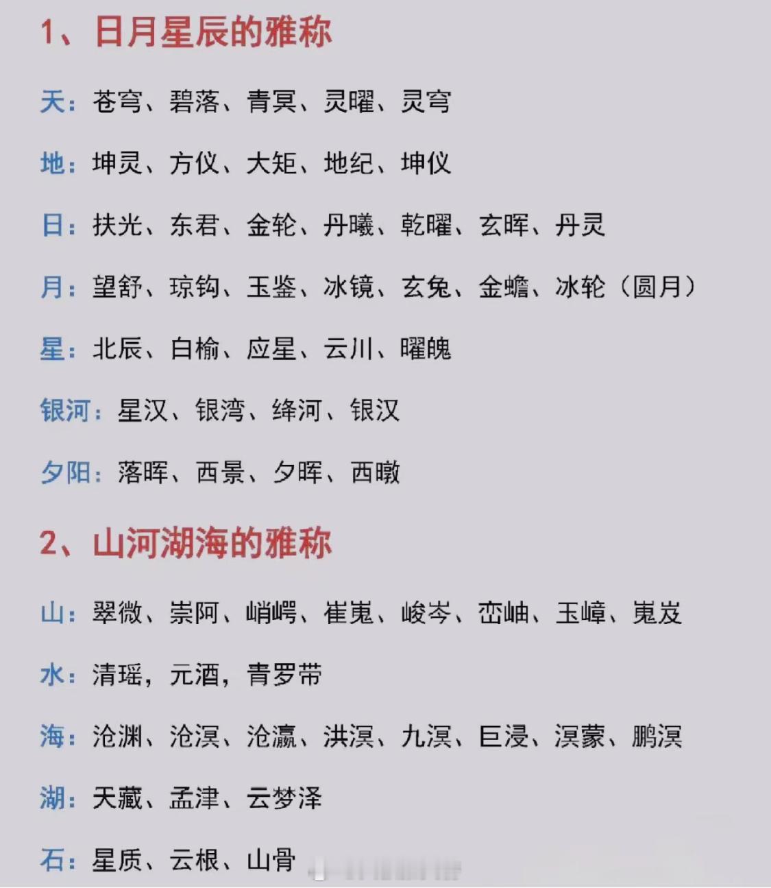 你知道古人对万物的雅称吗～真的好美！ ​​​