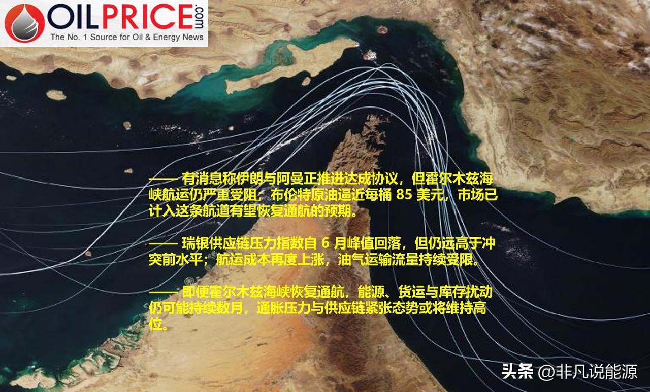 霍尔木兹海峡冲击远未结束

彭博最新数据显示，尽管有报道称伊朗与阿曼谈判更加接近