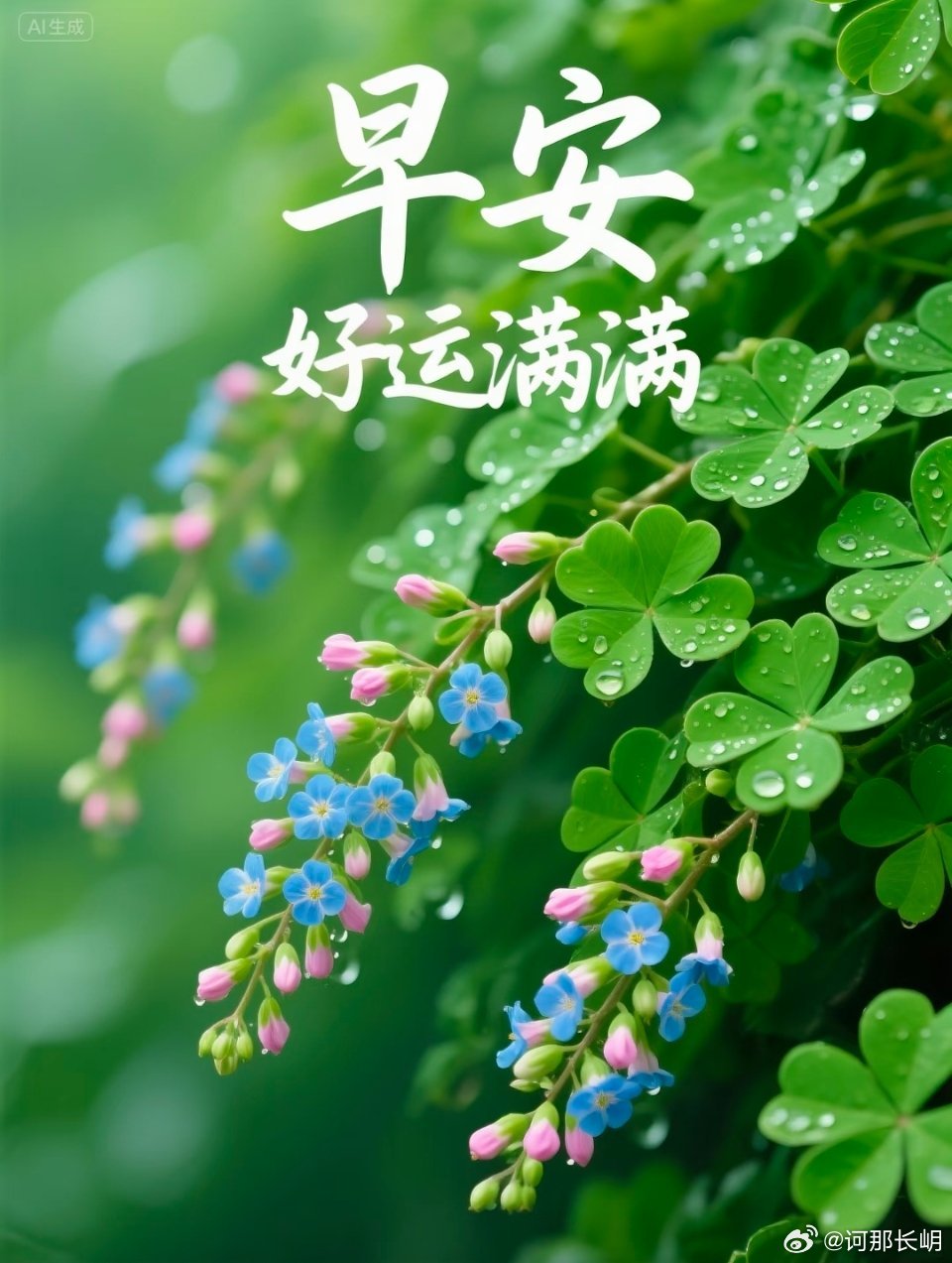 早安！带着三叶草的幸运，开启元气满满的一天，好运正在派送中~ 