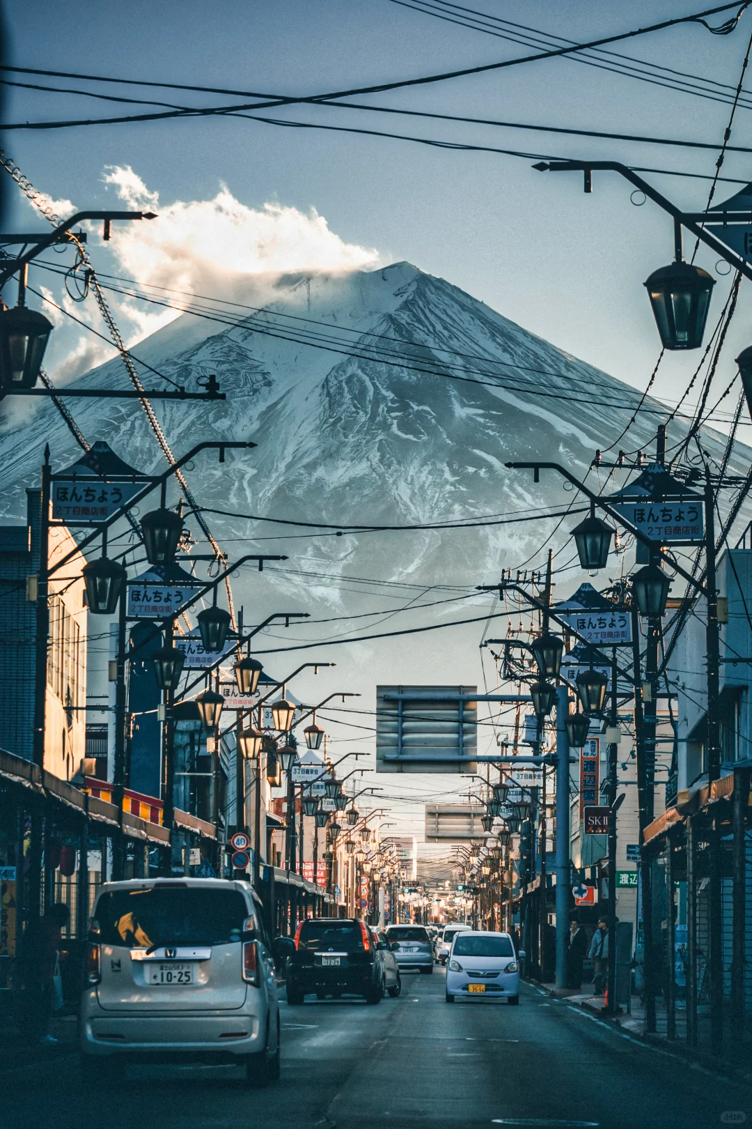 日式街景与富士山🗻，这才是我心中的富士山！