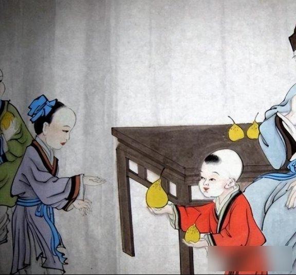 公元208年，曹操下令处死孔融。官兵冲进孔家时，他九岁的儿子和七岁的女儿正蹲在院