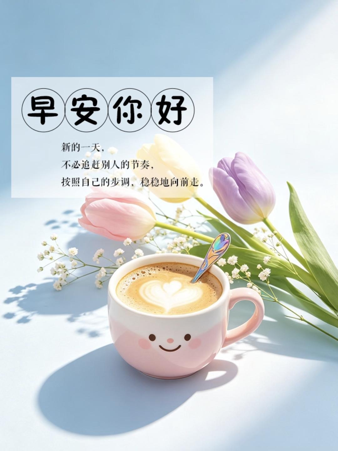 周一愉快~早安朋友圈这样发，元气满满!

01-
早安。新的一天，
不必匆忙追赶