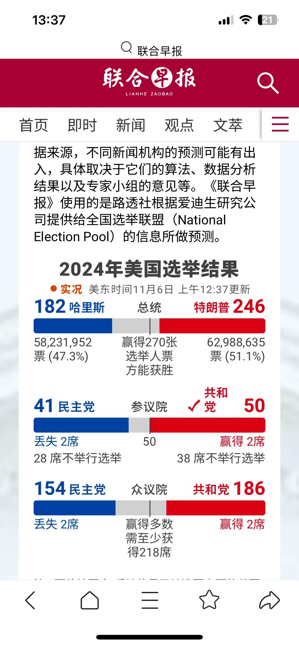 共和党总统和众议院都领先，己经控制了参议院。金毛真的是猛人。