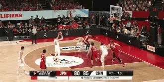 男篮世界杯世预赛，中国87-80战胜日本。
大秋打球，朴实无华为人低调，不愧是C