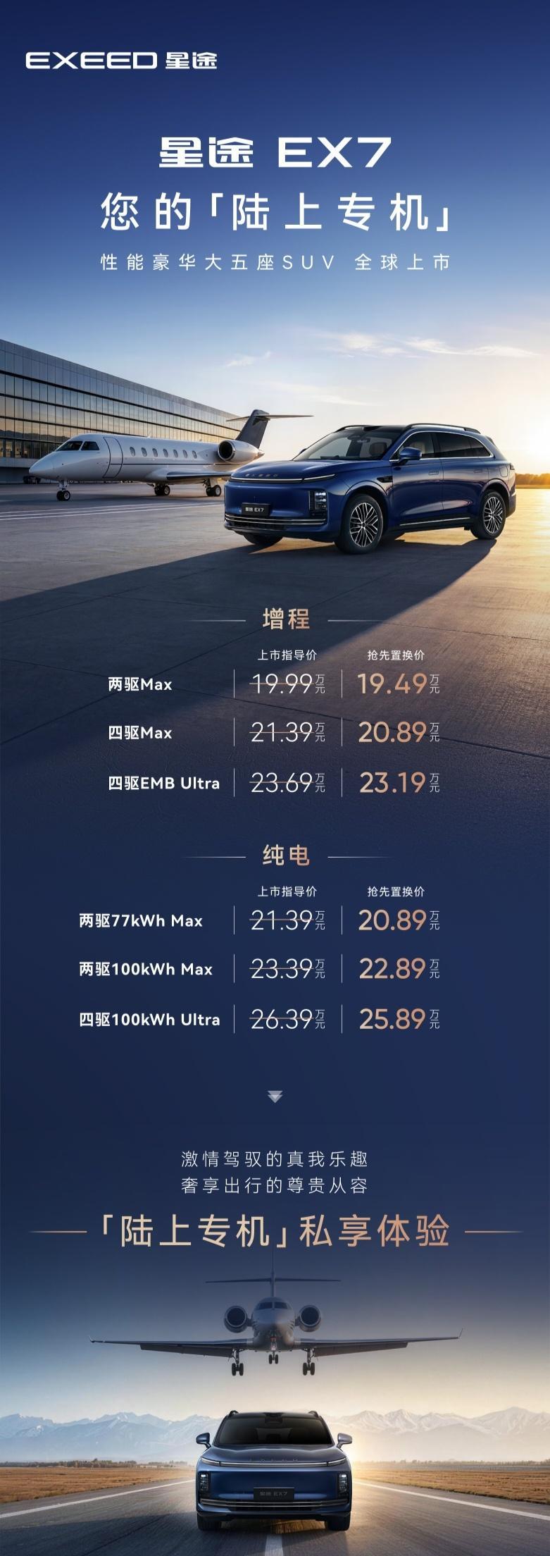 星途EX7「陆上专机」全球上市全球首搭航空级EMB线控制动以技术创领豪华，抢先置