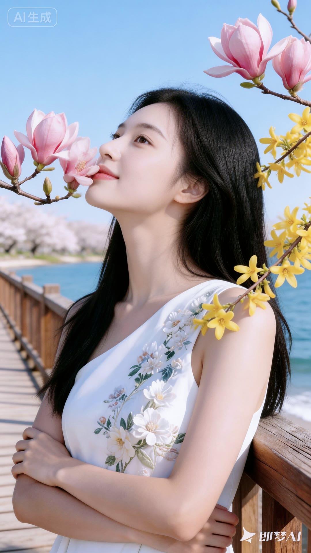 海边漫步，花海相伴，少女心满满的一天