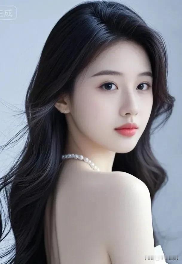 黑发随风轻拂，珍珠颈链衬着露背线条，回眸间的清冷与温柔，是藏在光影里的高级氛围感