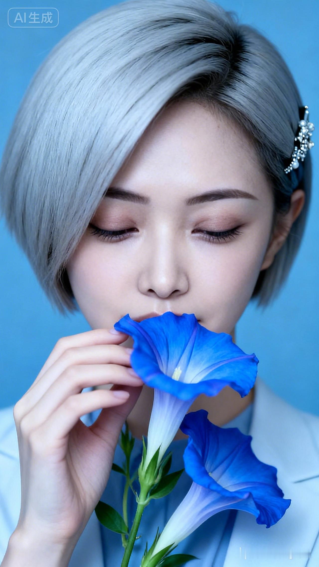 温柔蓝调，梦幻花语，沉醉在她的世界。