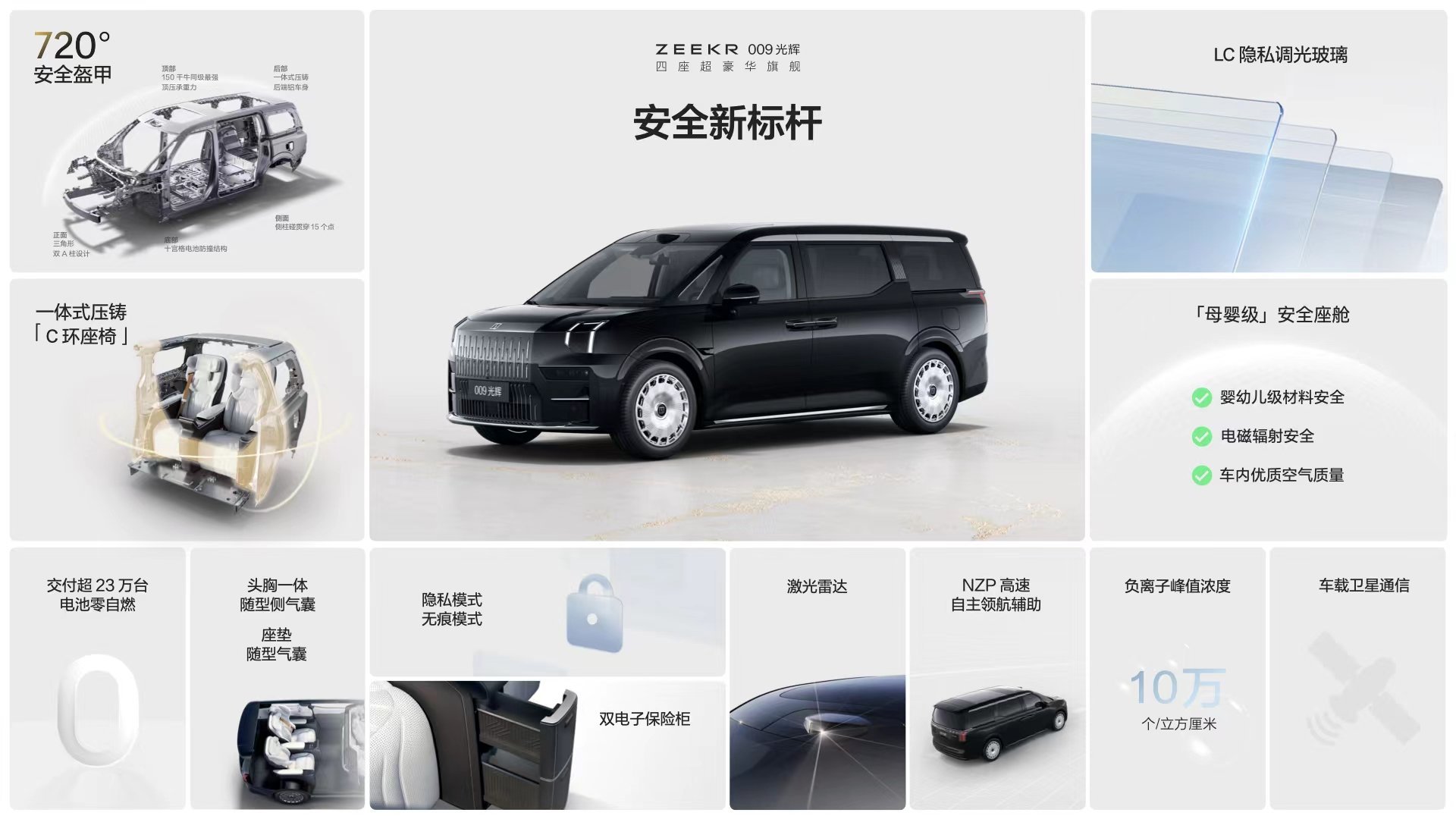 极氪009光辉就是新能源时代汽车安全的新标杆！极氪009光辉版还拥有全球充电速度