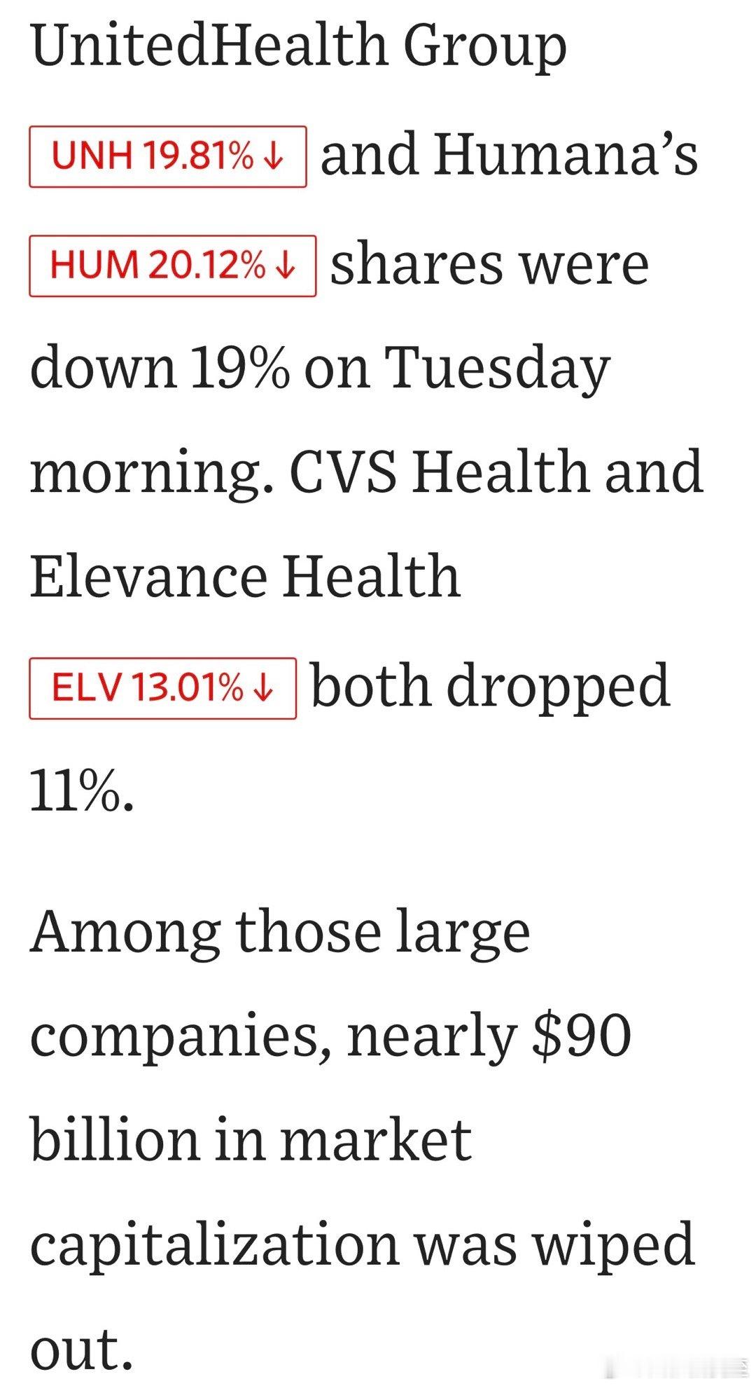 美国联邦医保Medicare，计划中的明年向保险公司支付的比例，低于市场预期各大