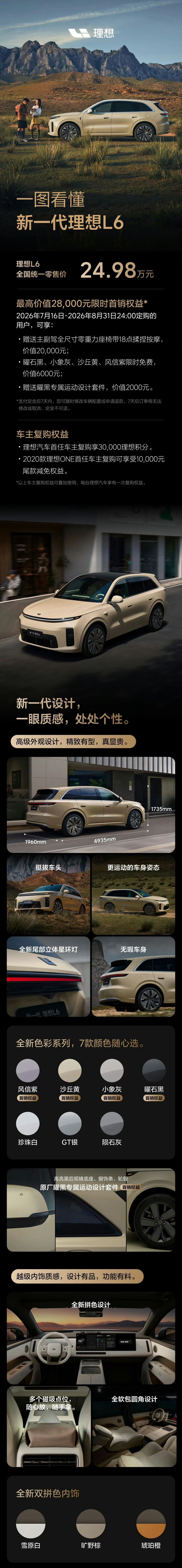 理想L6的发布会看完了，理想没有抛弃品质去卷性价比，没有推出子品牌去搞十万出头刷