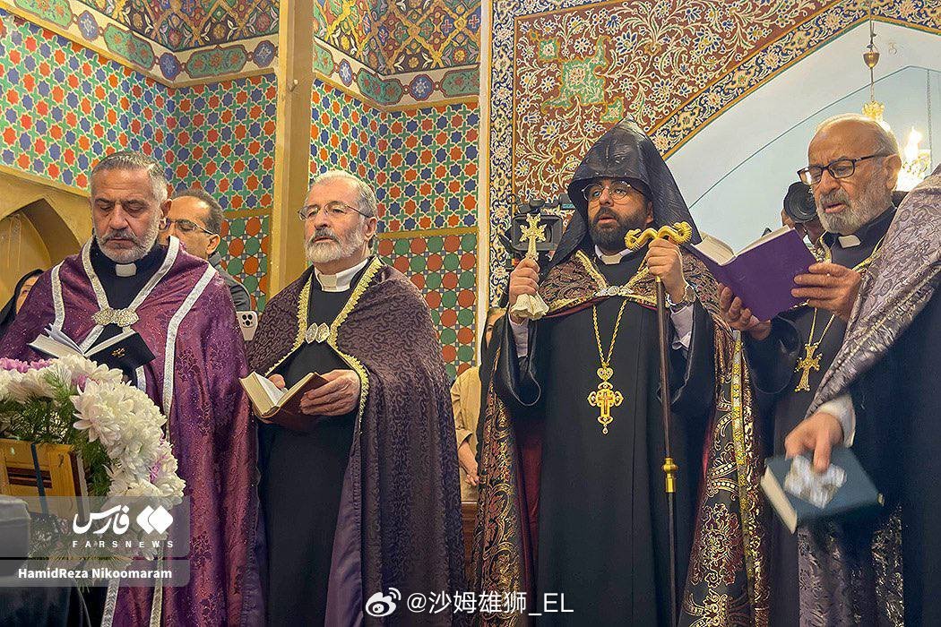 伊朗伊斯法罕，新朱尔法圣玛丽教堂为被爱泼斯坦联军杀害的基督教平民举行葬礼。 